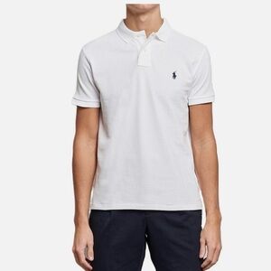 Polo by Ralph Lauren Classic Mesh White 100% Cotton Men's Polo Shirt Size Medium